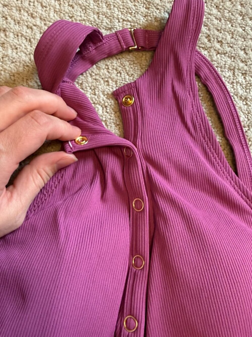 Robin Piccone Amy High Neck One Piece Swimsuit NWOT Ribbed Size 12 - Picture 5 of 10